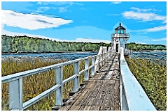 Wooden Walkway to Doubling Point Light - Digital Painting